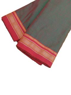 Khana / Khunn Blouse Piece - Silver Green with Maroon blend