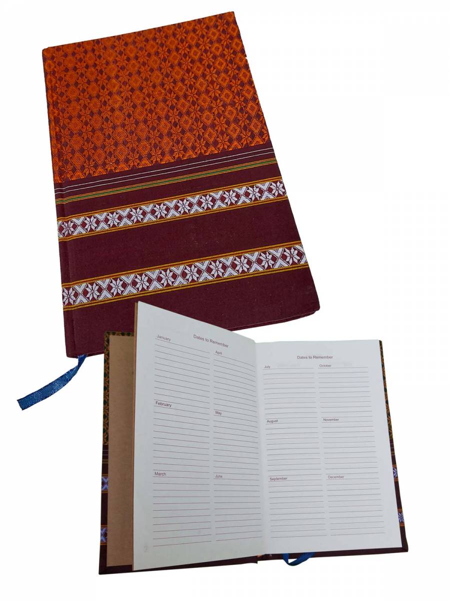 Khana Handloom Diaries - A5 Size - Orange Khana Handloom Diaries - A5 Size - Orange