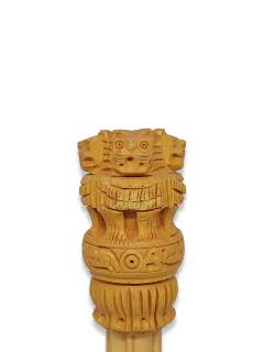 Handicraft Wooden Ashoka Pillar | Table Office Home Decor | 5 inch