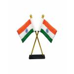 National Flag | Khadi Cotton Tiranga | 7.5cm x 5cm | Cross Table Flag