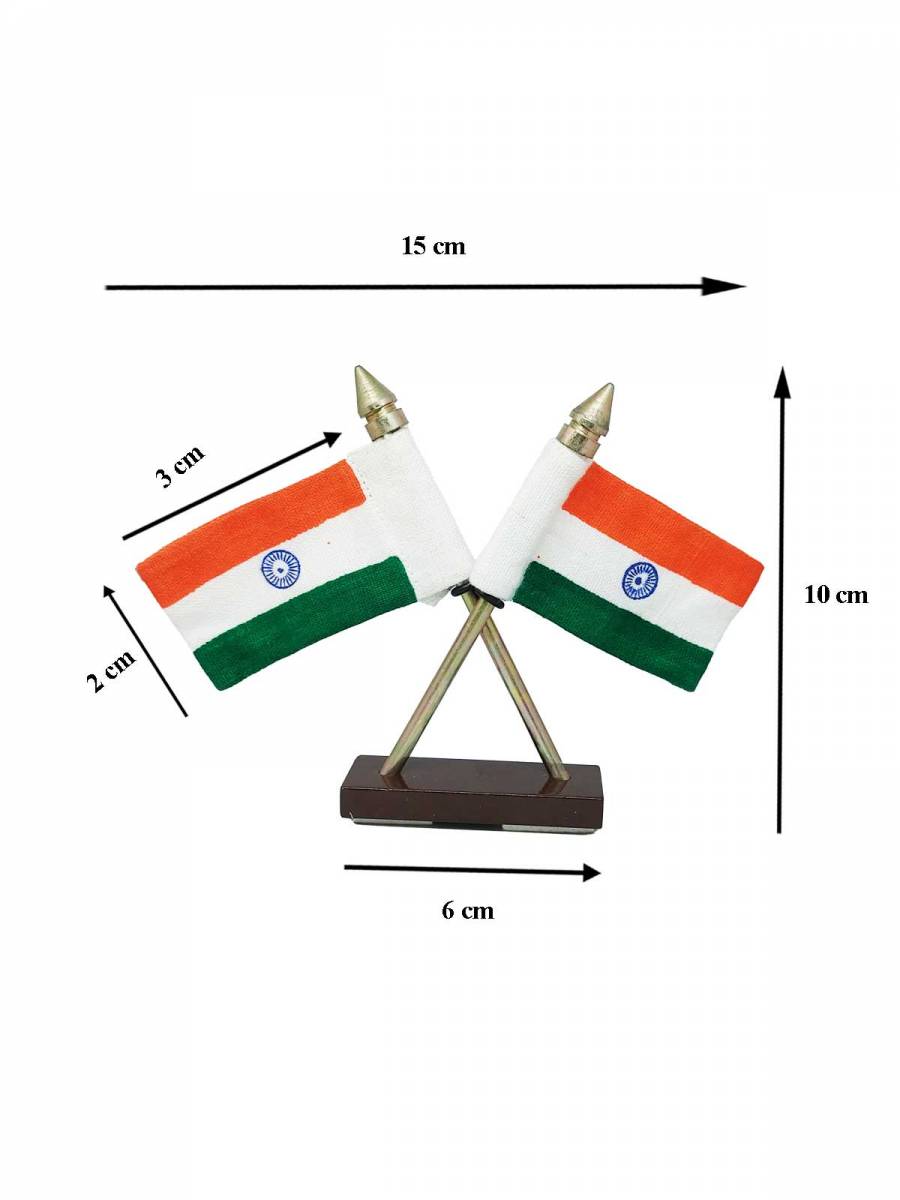 National Flag | Khadi Cotton Tiranga | 6cm x 4cm | Small cross Table Flag | Car dashboard Flag
National Flag | Khadi Cotton Tiranga | 6cm x 4cm | Small cross Table Flag | Car dashboard Flag