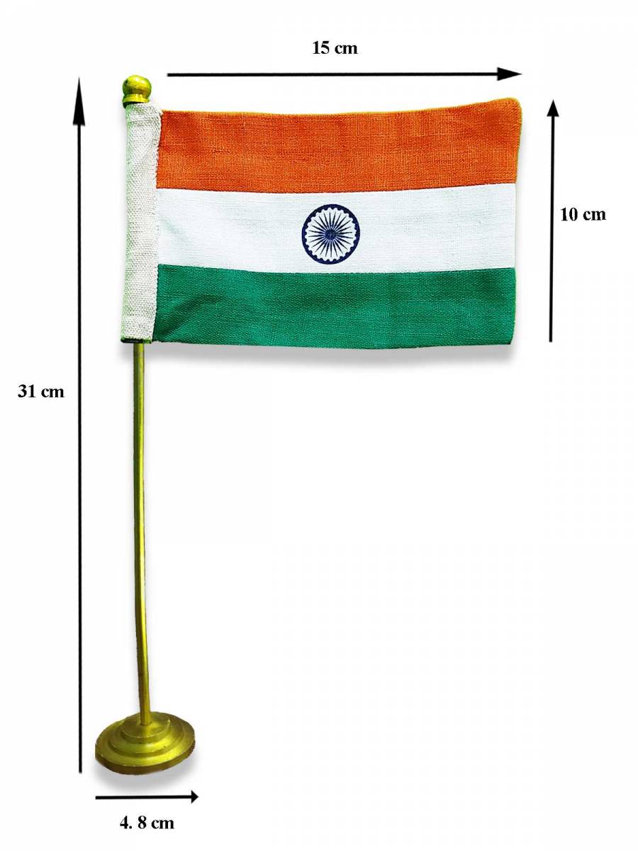 The Indian National Flag | Khadi Cotton Tiranga | 6 inch x 4 inch - Table Flag | BIS - IS1 approved The Indian National Flag | Khadi Cotton Tiranga | 6 inch x 4 inch - Table Flag | BIS - IS1 approved