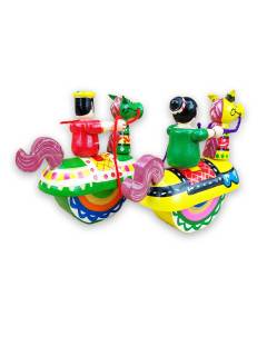 Toy - Miniature Wooden Rocking Horse Procession Couple Doll
 Toy - Miniature Wooden Rocking Horse Procession Couple Doll