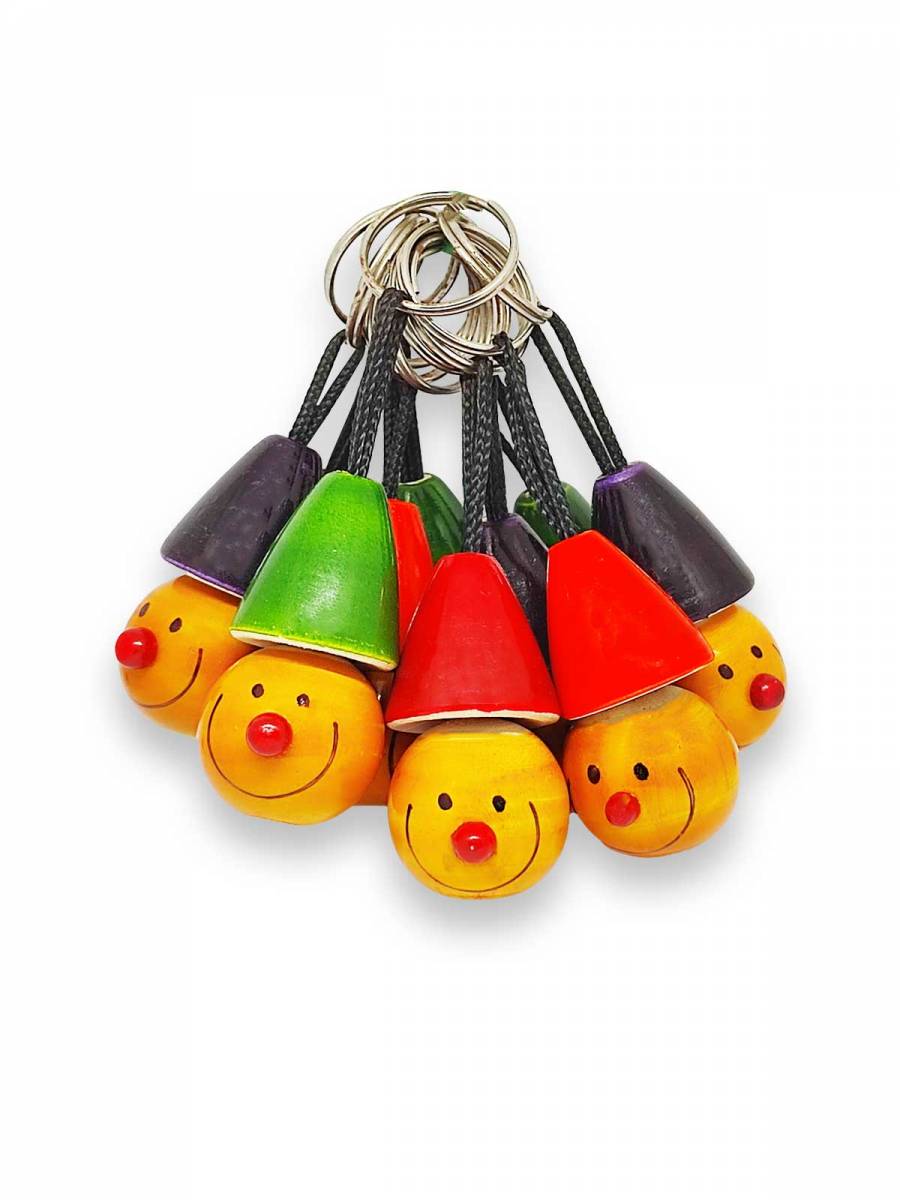 Keychain - Smiley Joker - Set of 10 - Assorted Color Keychain - Smiley Joker - Set of 10 - Assorted Color