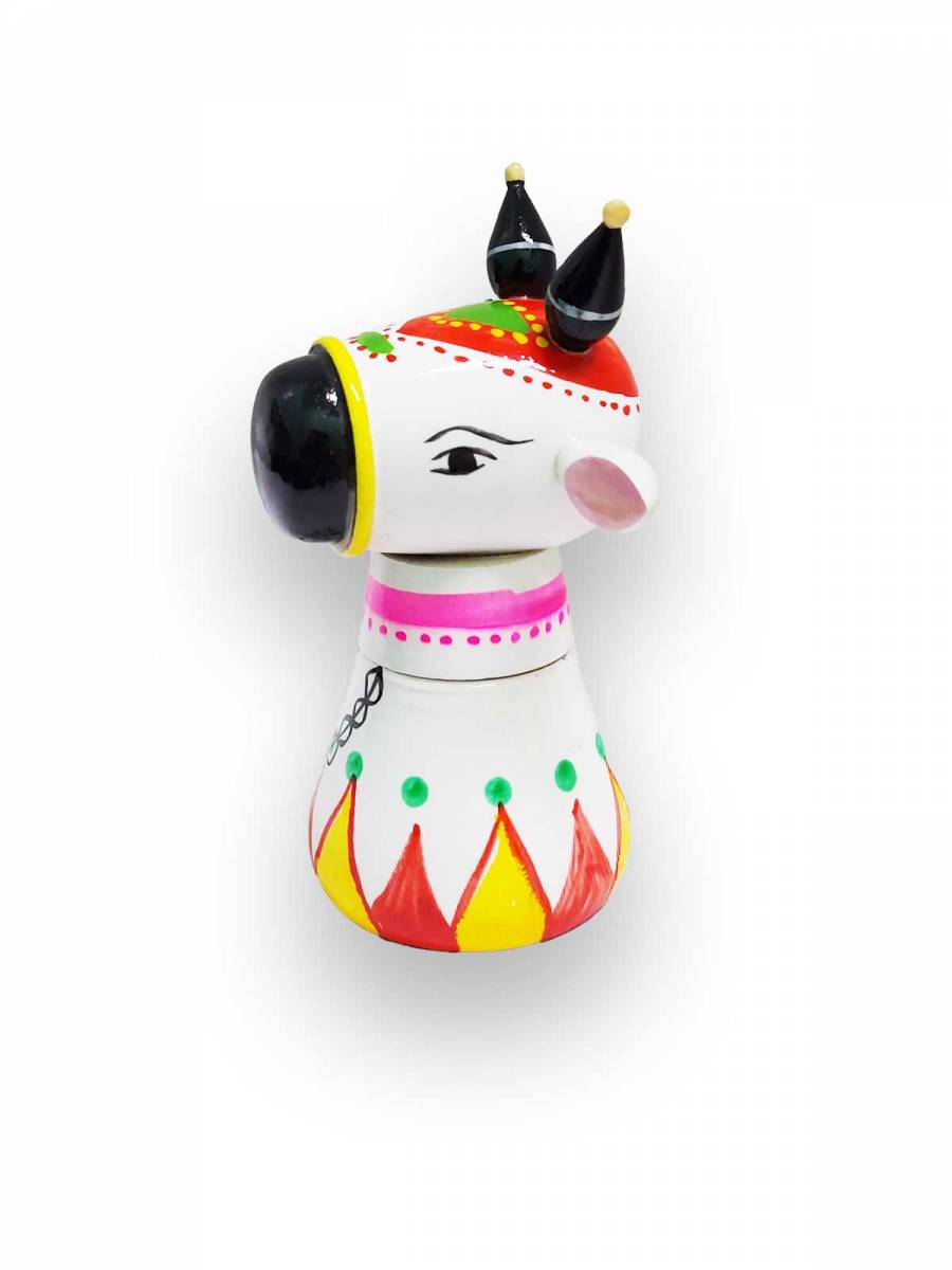 Festive - Wooden Nandi Kumkum Box - 4 inch
