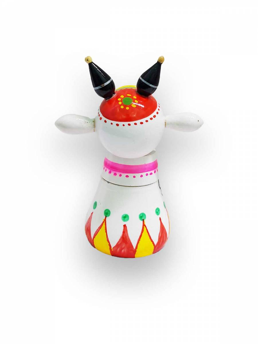 Festive - Wooden Nandi Kumkum Box - 4 inch
