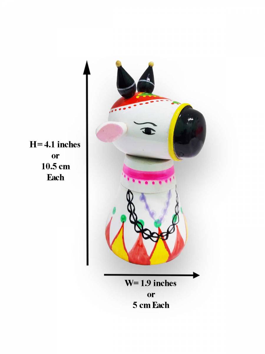 Festive - Wooden Nandi Kumkum Box - 4 inch
