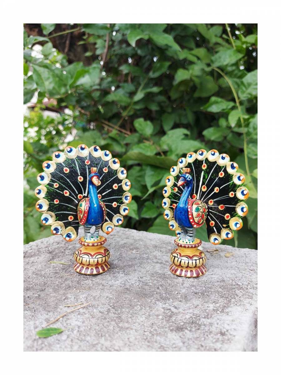 Wooden Peacock - Set of 2 Wooden Peacock - Set of 2