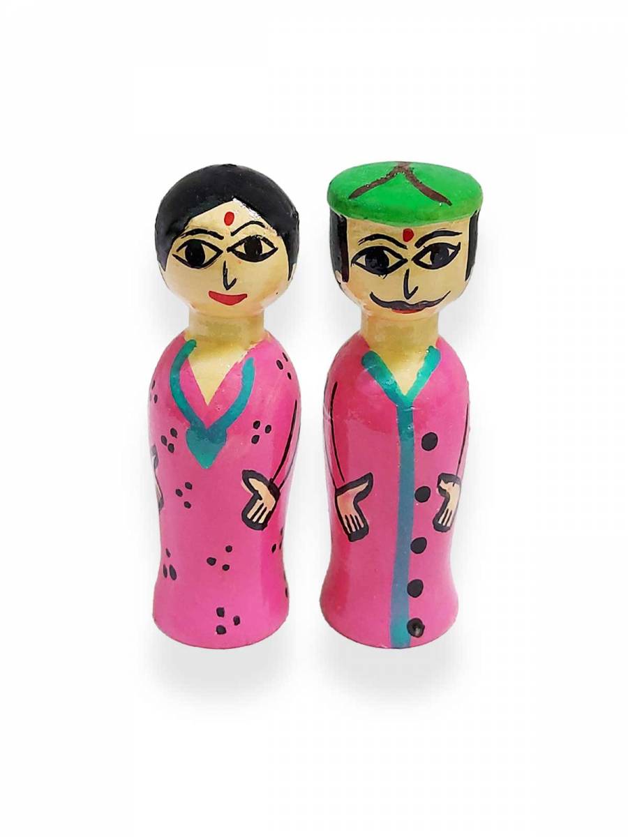 Peg Dolls - Mini Pair - Pink Peg Dolls - Mini Pair - Pink