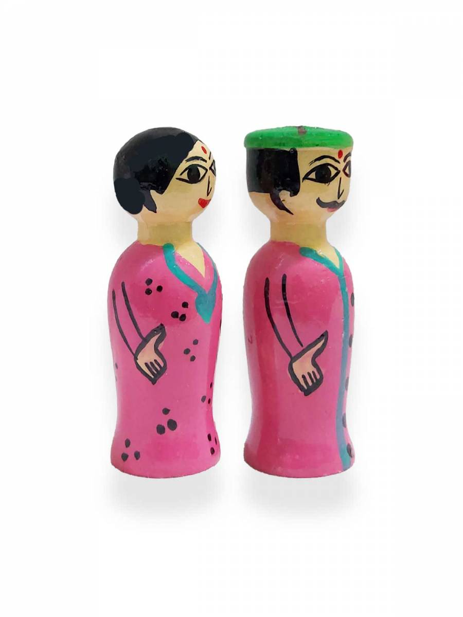 Peg Dolls - Mini Pair - Pink Peg Dolls - Mini Pair - Pink