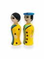 Peg Dolls - Mini Pair - Yellow-Blue Peg Dolls - Mini Pair - Yellow-Blue