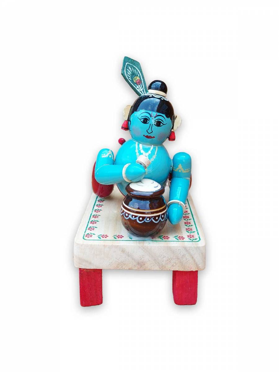Wooden Crawling Krishna - Etikoppaka Dolls