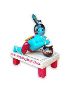 Wooden Crawling Krishna - Etikoppaka Dolls