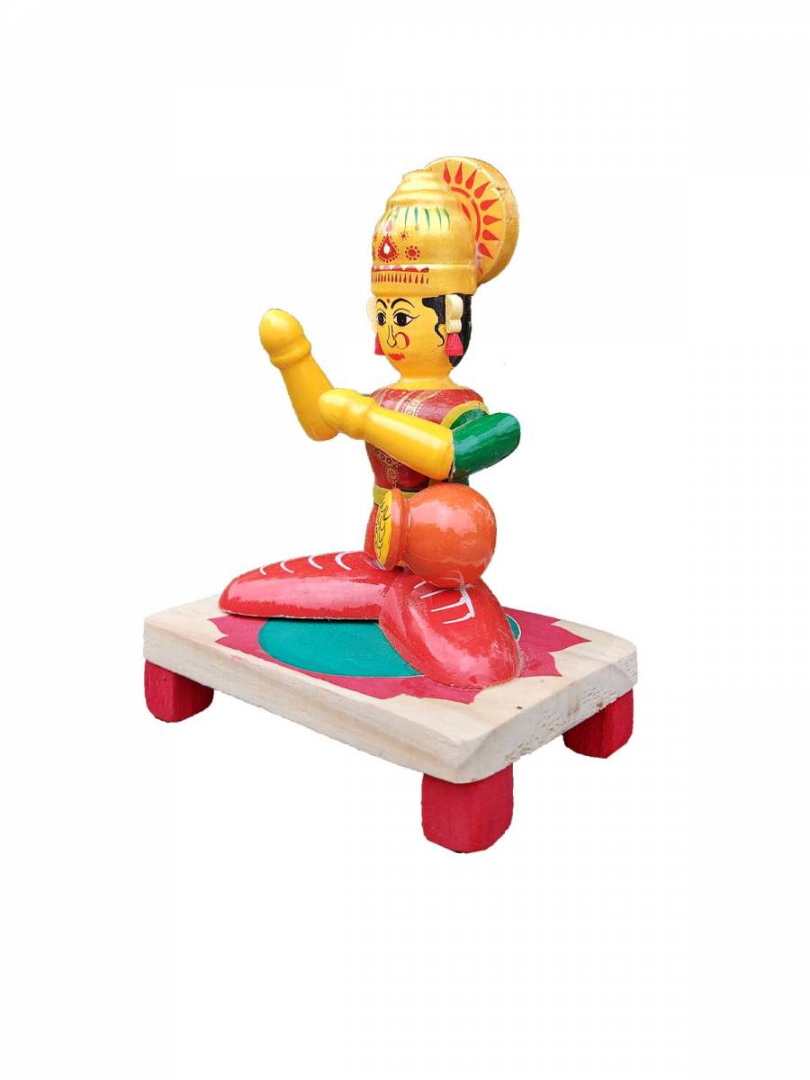 Wooden Lakshmi Devi - Etikoppaka Dolls

