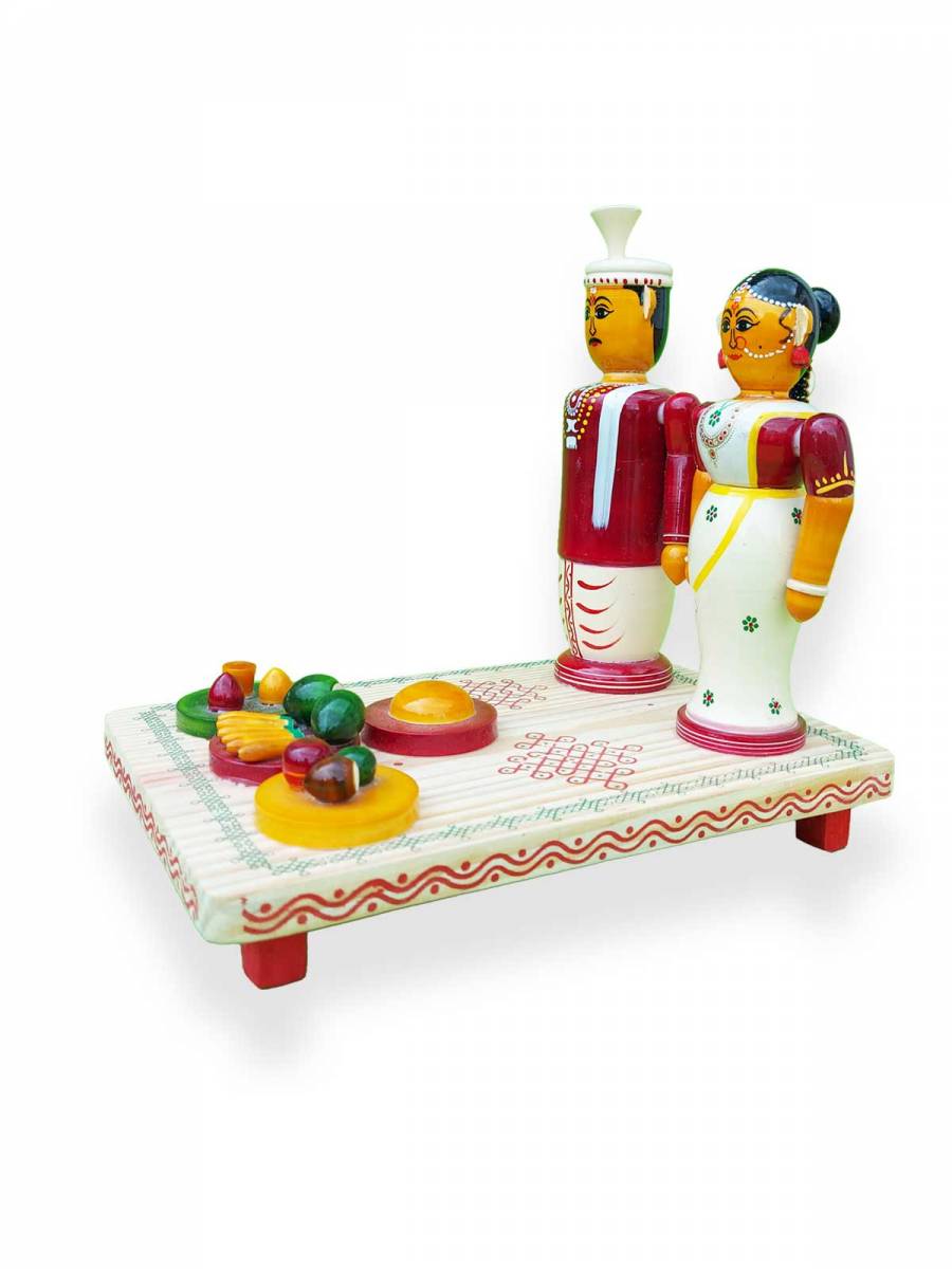 Wooden Marriage Couple Set - Etikoppaka Dolls Wooden Marriage Couple Set - Etikoppaka Dolls