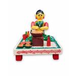 Wooden Village Lady Selling Street Food - Etikoppaka Dolls
