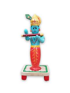 Wooden Standing Krishna - Etikoppaka Dolls
