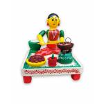 Wooden Village Lady Cooking Food - Etikoppaka Dolls
