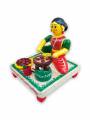 Wooden Village Lady Cooking Food - Etikoppaka Dolls
