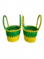 Chettinad Kottan - Small Basket, Green-Yellow - Geographical Indexed (pack of 2) Chettinad Kottan - Small Basket, Green-Yellow - Geographical Indexed (pack of 2)