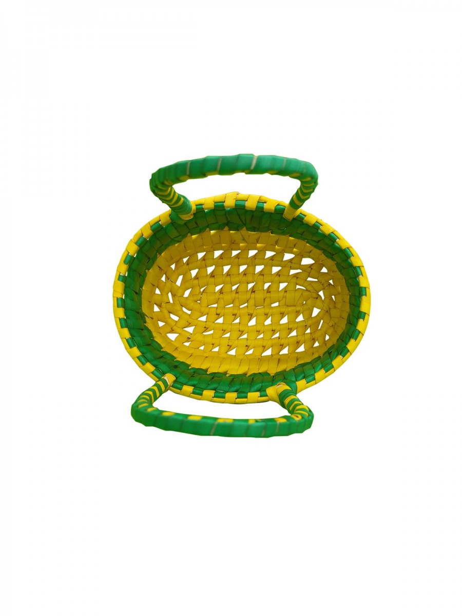 Chettinad Kottan - Small Basket, Green-Yellow - Geographical Indexed (pack of 2) Chettinad Kottan - Small Basket, Green-Yellow - Geographical Indexed (pack of 2)