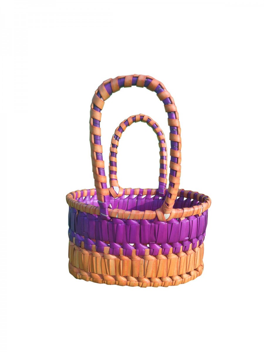 Chettinad Kottan - Small Basket, Purple-Orange - Geographical Indexed (pack of 2) Chettinad Kottan - Small Basket, Purple-Orange - Geographical Indexed (pack of 2)