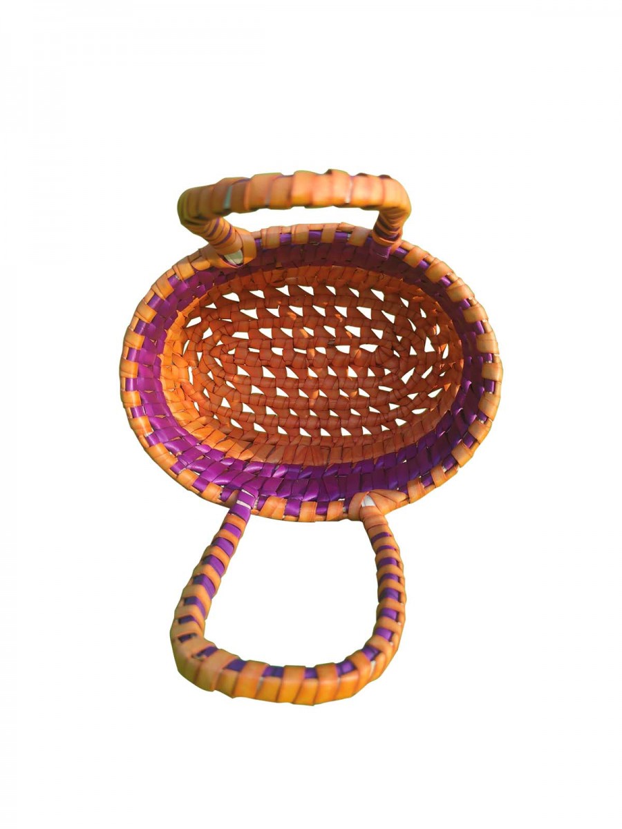 Chettinad Kottan - Small Basket, Purple-Orange - Geographical Indexed (pack of 2) Chettinad Kottan - Small Basket, Purple-Orange - Geographical Indexed (pack of 2)