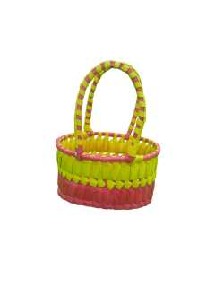 Chettinad Kottan - Small Basket, Yellow-Pink - Geographical Indexed (pack of 2)