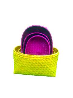 Organizers - Chettinad Kottan - Box In Box, Yellow-Pink - Geographical Indexed Organizers - Chettinad Kottan - Box In Box, Yellow-Pink - Geographical Indexed