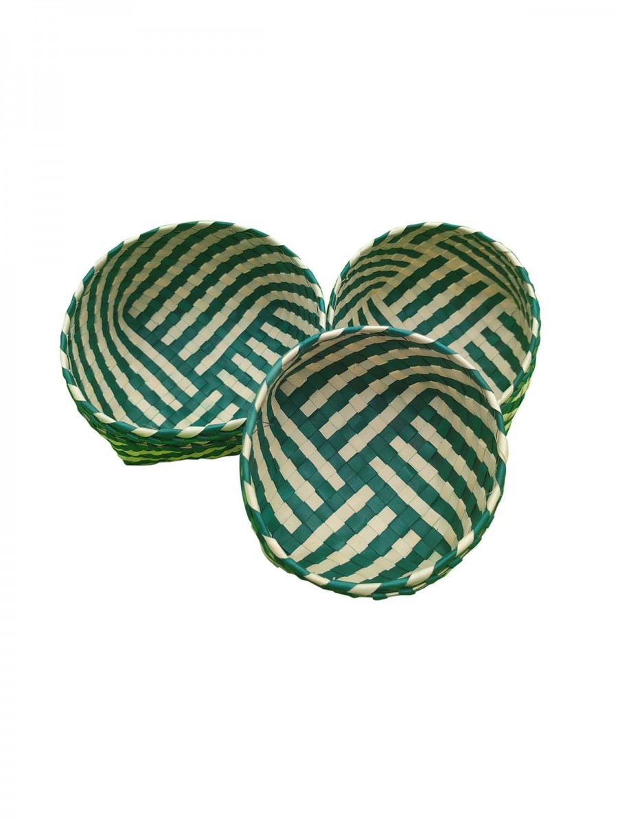 Organizers - Chettinad Kottan - Stacked Bowl, Dark Green - Geographical Indexed Organizers - Chettinad Kottan - Stacked Bowl, Dark Green - Geographical Indexed