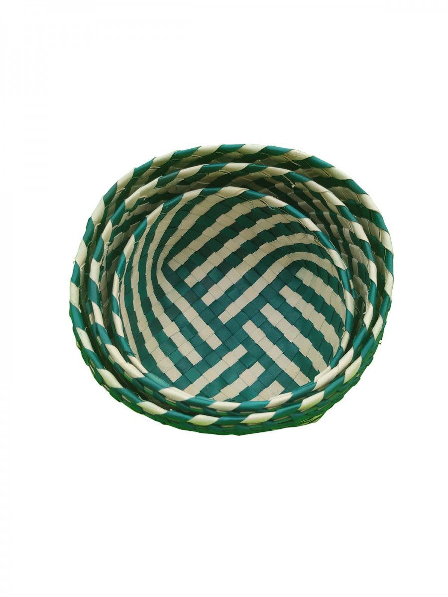 Organizers - Chettinad Kottan - Stacked Bowl, Dark Green - Geographical Indexed Organizers - Chettinad Kottan - Stacked Bowl, Dark Green - Geographical Indexed