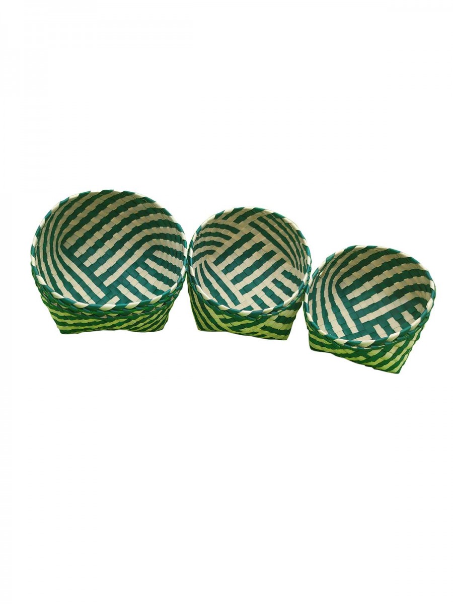 Organizers - Chettinad Kottan - Stacked Bowl, Dark Green - Geographical Indexed Organizers - Chettinad Kottan - Stacked Bowl, Dark Green - Geographical Indexed