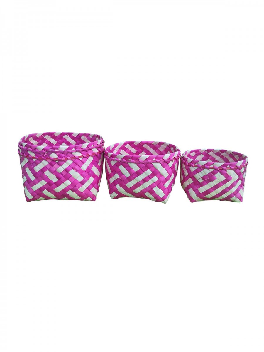 Organizers - Chettinad Kottan - Stacked Bowl, Pink - Geographical Indexed Organizers - Chettinad Kottan - Stacked Bowl, Pink - Geographical Indexed