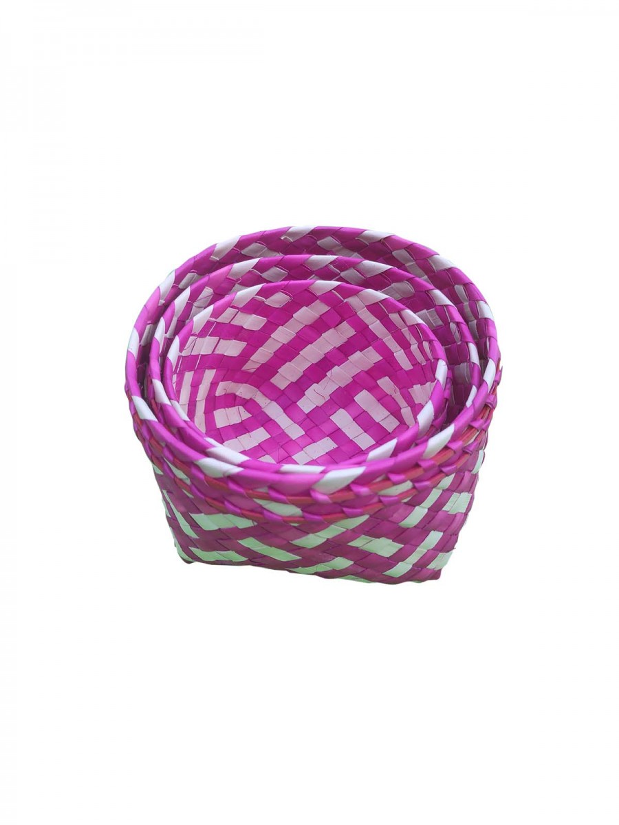Organizers - Chettinad Kottan - Stacked Bowl, Pink - Geographical Indexed Organizers - Chettinad Kottan - Stacked Bowl, Pink - Geographical Indexed