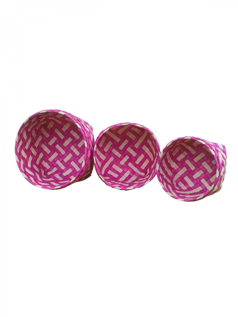 Organizers - Chettinad Kottan - Stacked Bowl, Pink - Geographical Indexed Organizers - Chettinad Kottan - Stacked Bowl, Pink - Geographical Indexed