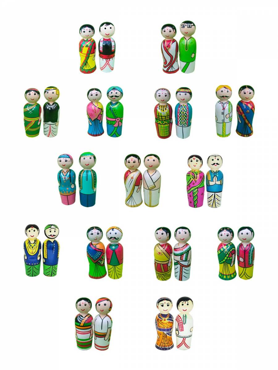 Regional Couple Dolls - States & UTs - set of 36 Regional Couple Dolls - States & UTs - set of 36