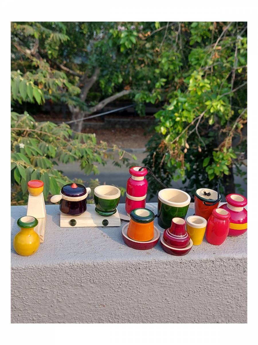 Toy - Wooden Kitchen Set - Multicolor - Traditional Games Toy - Wooden Kitchen Set - Multicolor - Traditional Games