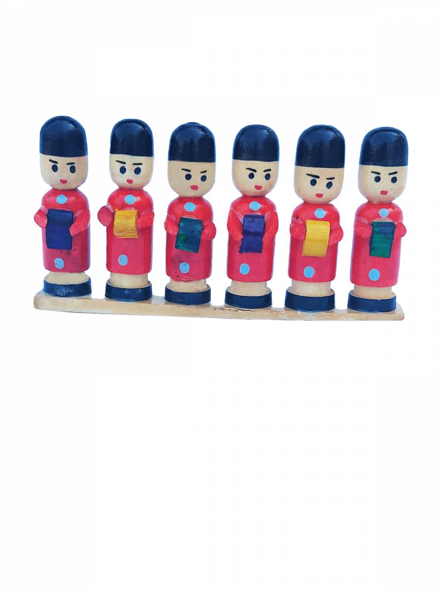 Handcrafted Wooden Police Band Set - Channapatna Toys - Geographical Indexed Handcrafted Wooden Police Band Set - Channapatna Toys - Geographical Indexed