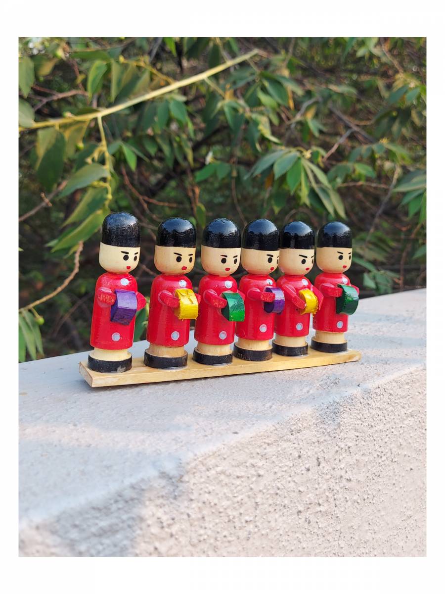 Handcrafted Wooden Police Band Set - Channapatna Toys - Geographical Indexed Handcrafted Wooden Police Band Set - Channapatna Toys - Geographical Indexed