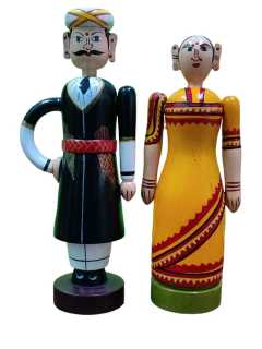 Pair Doll - Traditional Indian Couple - 9.5 inch - Yellow Pair Doll - Traditional Indian Couple - 9.5 inch - Yellow