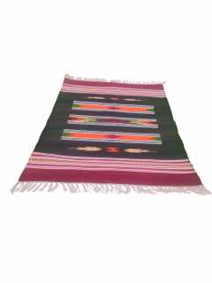 Warangal Durry - 2x3 Feet - Maroon-Black - Geographical Indexed