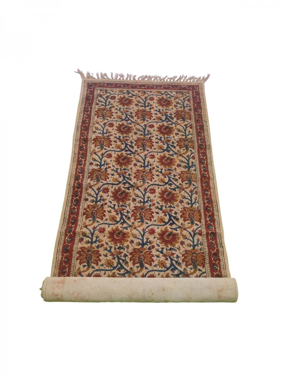 Warangal Durry - 2x6 Feet - Kalamkari Design - Geographical Indexed