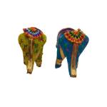 Rajasthani Kathputli - Elephant - Small - Set of 2 - Assorted - Geographical Indexed