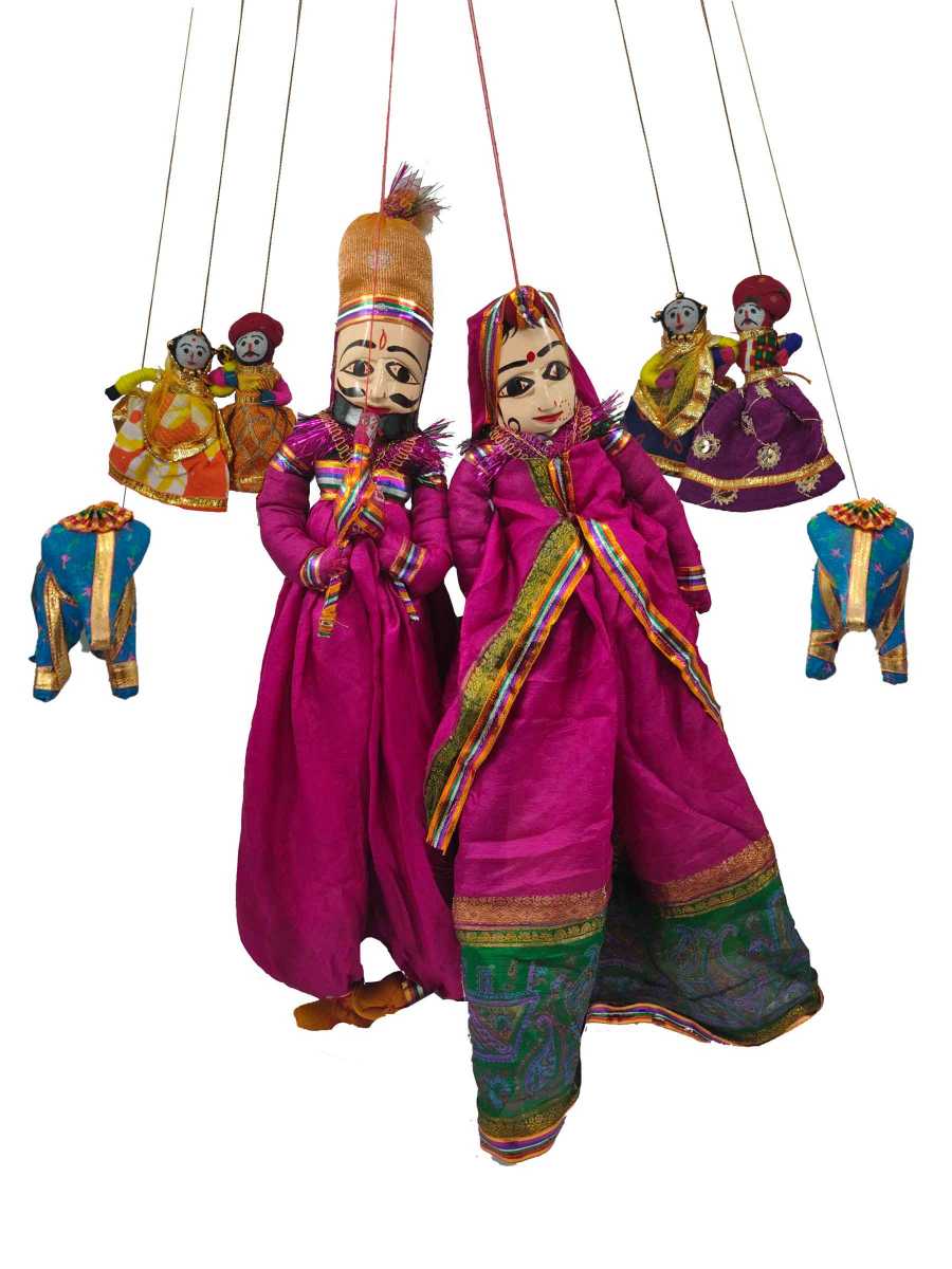 Rajasthani Kathputli, Dark Pink Combo - Geographical Indexed Rajasthani Kathputli, Dark Pink Combo - Geographical Indexed