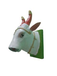 Kinnala Arts - Nandi Face, Single, Big - 11 inches, White and Red - Geographical Indexed